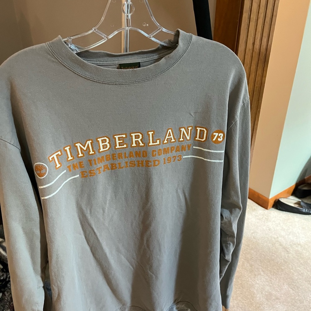 Timberland Olive Crewneck long sleeve  tee